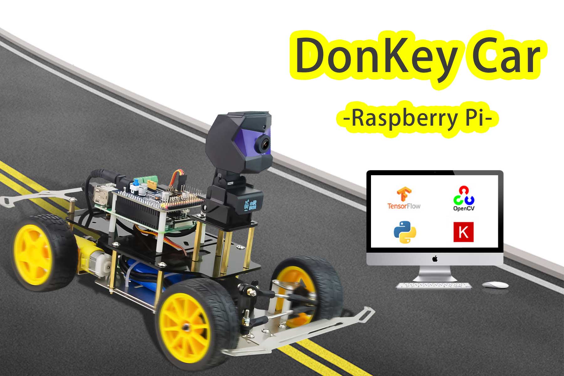 XR-F1 Raspberry Pi deep learning Programmable Self Driving Smart Robot Car