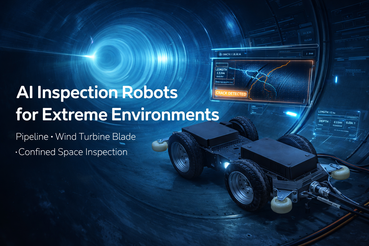 Pipeline Inspection Robot: AI Solutions for Wind Turbine Blade and Confined Space Inspection