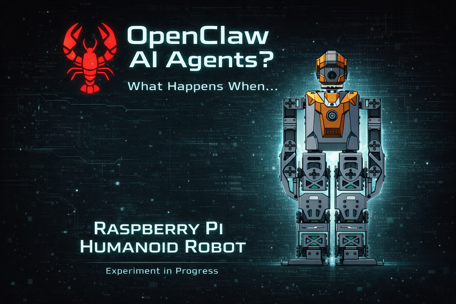 Futuristic concept: OpenClaw AI agent managing a SamuRoid humanoid robot in a maker lab for autonomous AI robotics