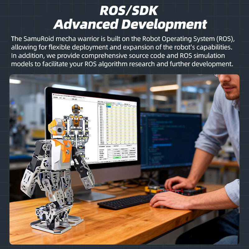SamuRoid AI Humanoid Robot with Raspberry Pi, Integrated Multimodal AI Model, Large Language Models, Vision & Interactive Voice, Based ROS | XiaoRGEEK