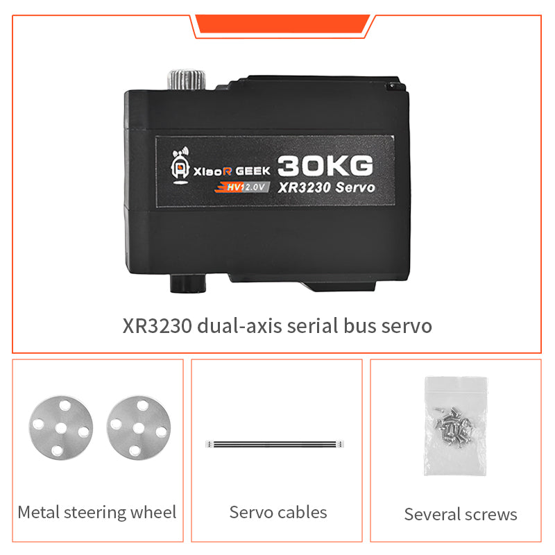 30kg XR3230 Dual-Axis Serial Bus Servo - High Torque Metal Gear Servo for Robots | XiaoR GEEK