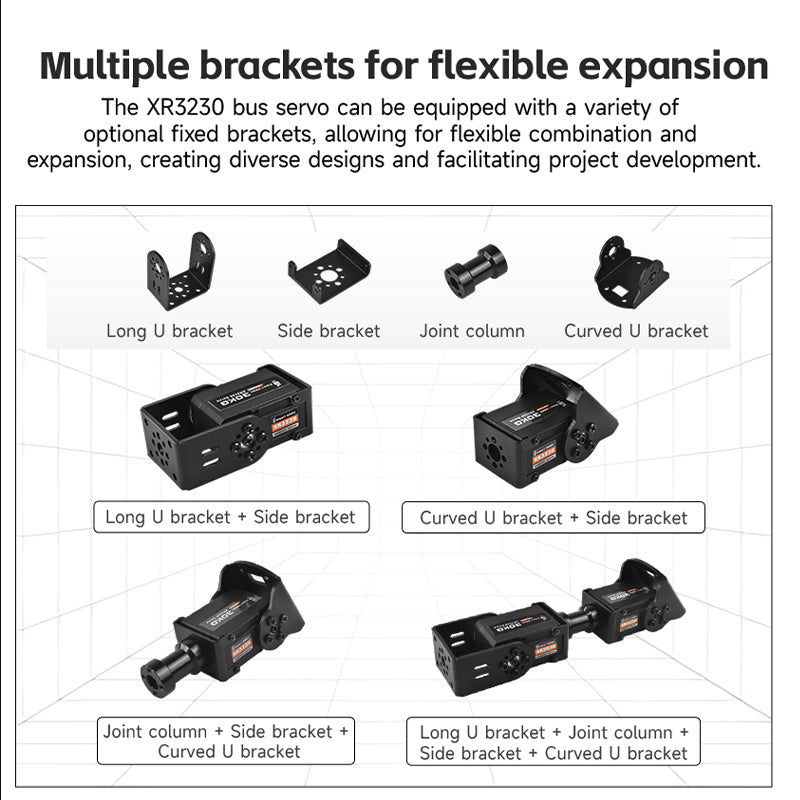 30kg XR3230 Dual-Axis Serial Bus Servo - High Torque Metal Gear Servo for Robots | XiaoR GEEK