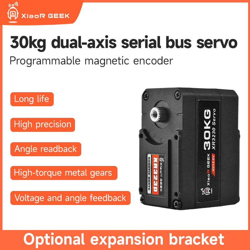 30kg XR3230 Dual-Axis Serial Bus Servo - High Torque Metal Gear Servo for Robots | XiaoR GEEK