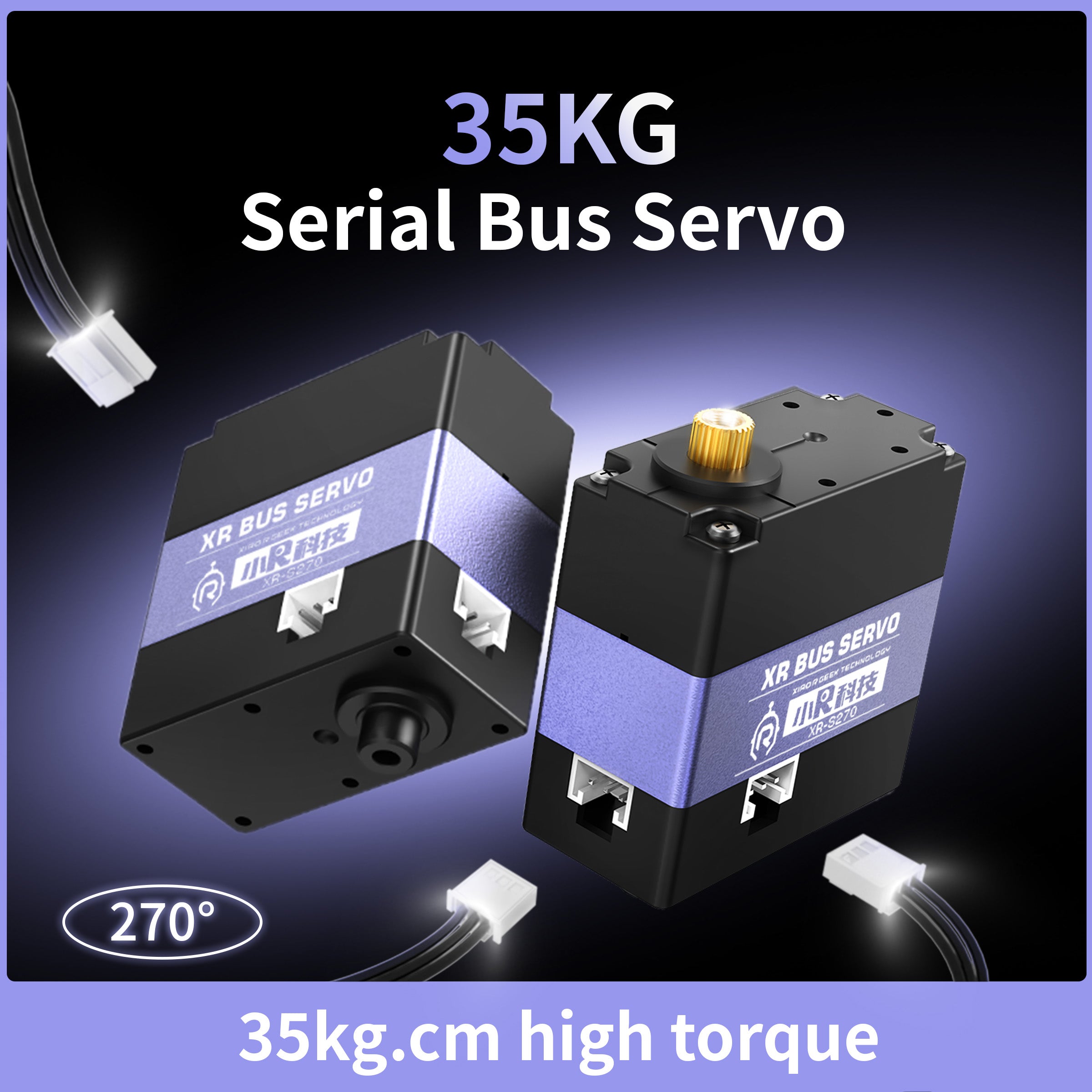XiaoR GEEK 35KG large torque metal shell serial bus servo XR-S270 serial robot servo