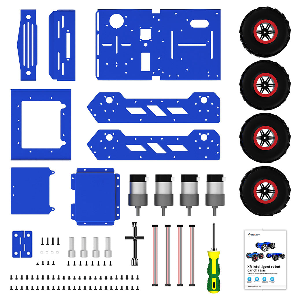 XiaoR GEEK Smart Robot Chassis Mecanum Ackerman 4 wheel Track differential Robotic Platform for Jetson Nano Raspberry pi 5 4B Arduino DIY Projects Teens Adults - XiaoR GEEK