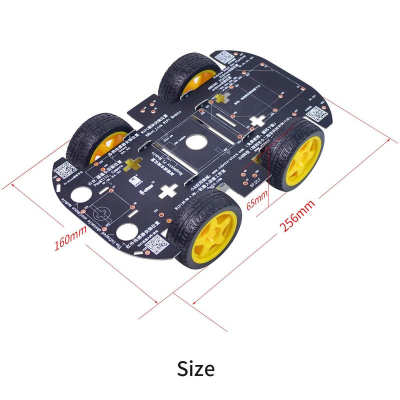 The size of 4WD smart robot car chassis