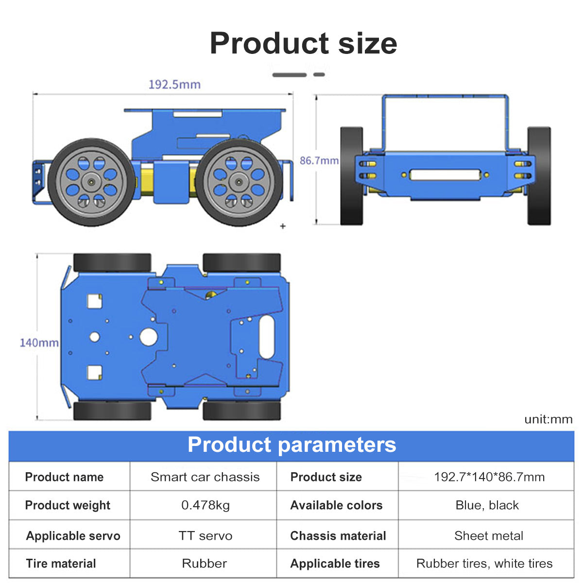 4WD Electric Car Chassis Double-Decker Wheeled Kit Aluminum Alloy for Competition DIY Educational Projects - XiaoR GEEK