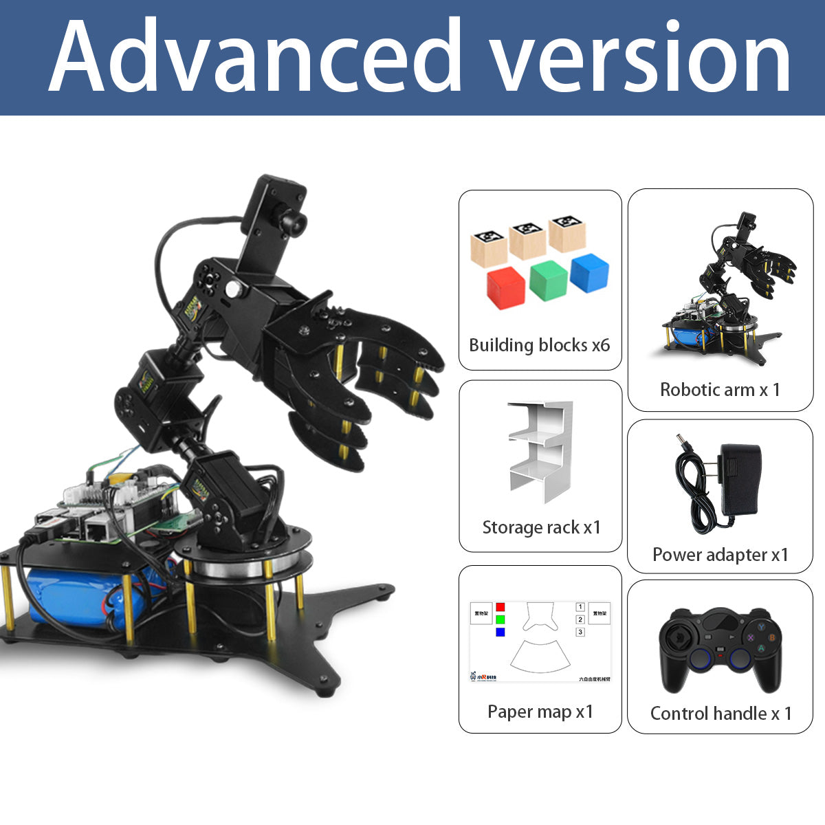 Raspberry pi4B4G 6DOTPI AI vision programmable robotic arm advanced_ver