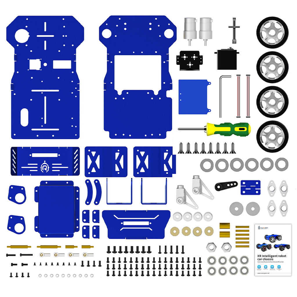XiaoR GEEK Smart Robot Chassis Mecanum Ackerman 4 wheel Track differential Robotic Platform for Jetson Nano Raspberry pi 5 4B Arduino DIY Projects Teens Adults - XiaoR GEEK