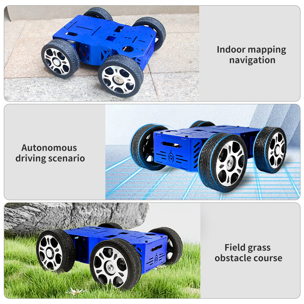 XiaoR GEEK Smart Robot Chassis Mecanum Ackerman 4 wheel Track differential Robotic Platform for Jetson Nano Raspberry pi 5 4B Arduino DIY Projects Teens Adults - XiaoR GEEK