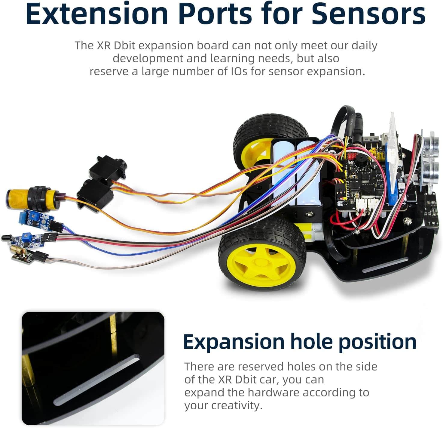 XiaoR GEEK K12 STEM Educational DBit programmable robot car kits with micro:bit Graphical programming - XiaoR GEEK