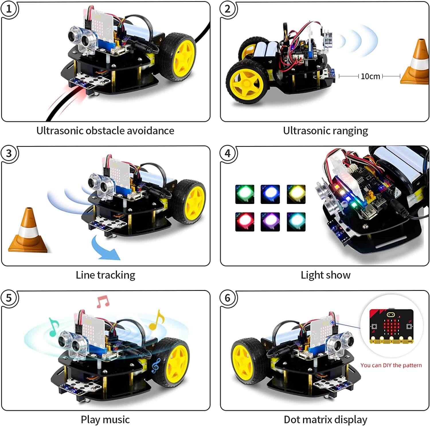 DBit Graphical programming robot car function