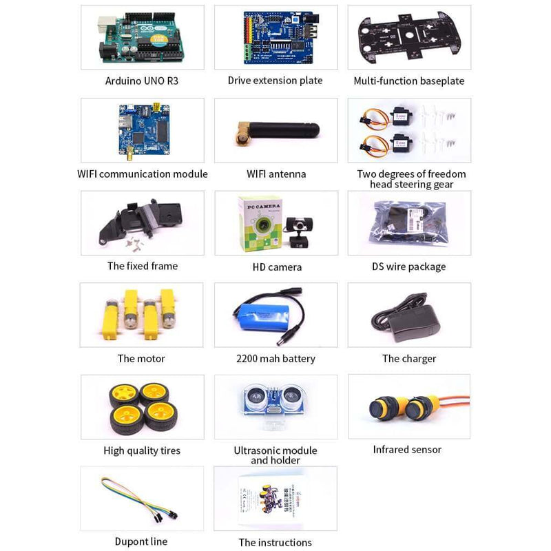 Arduino robot car packing list