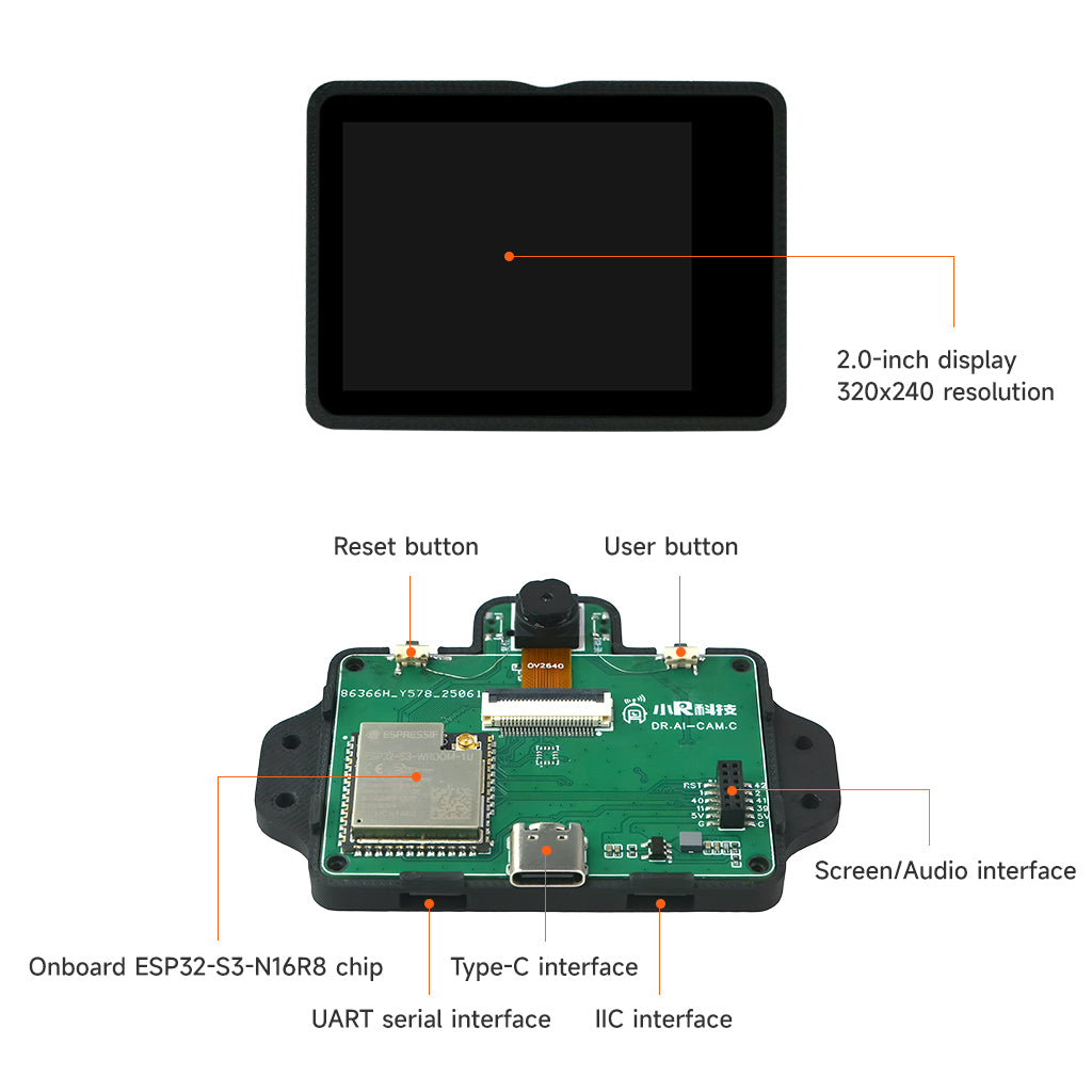 ESP32-S3 Visual Recognition Module AI Camera Image Face Color QR Code Detection Sensor Electronic | XiaoR GEEK
