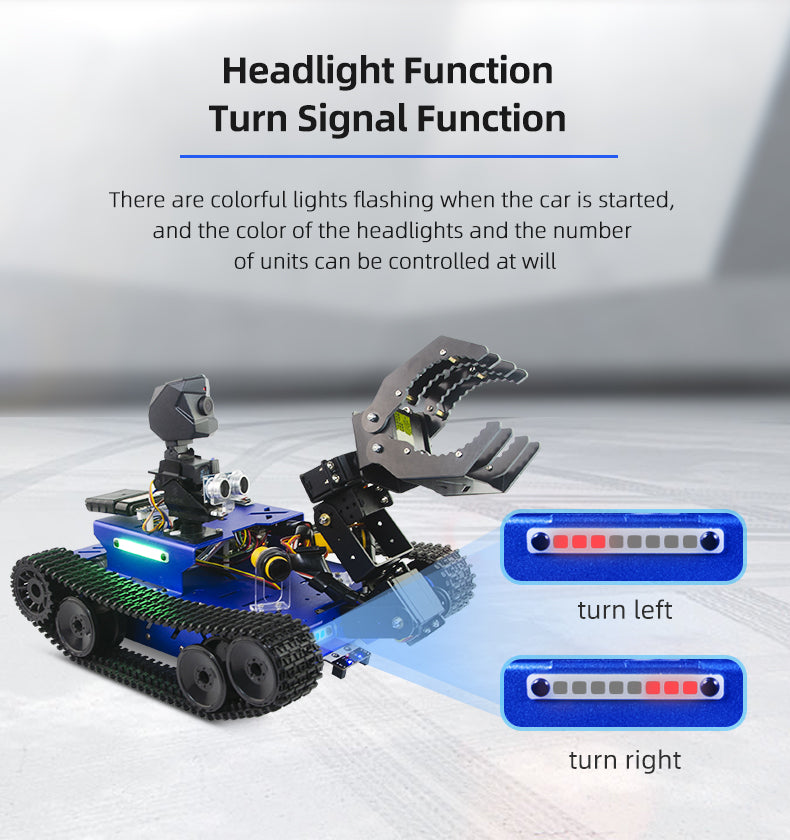 headlight function and turn signal function  of GFSX programmable smart robot car 