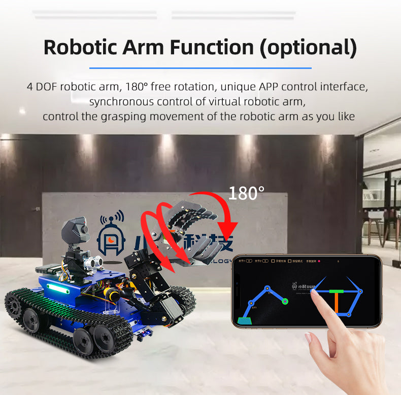 4DOF robotic arm function, 180° FREE ROTATION