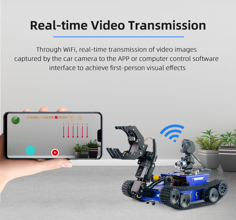 XiaoR GEEK GFS-X crawler-type AI programmable robot car with Raspberry Pi4B4G development kits - XiaoR GEEK