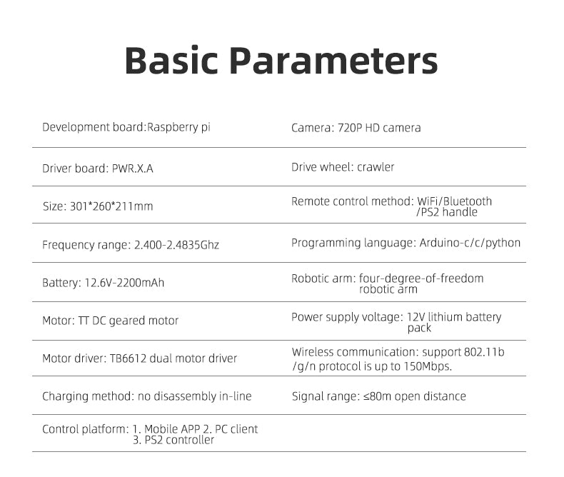 XiaoR GEEK GFS-X crawler-type AI programmable robot car with Raspberry Pi4B4G development kits - XiaoR GEEK