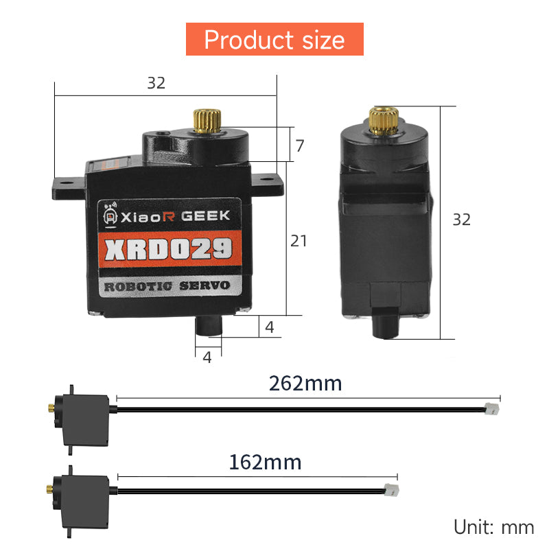 High Torque Metal Gear Servo XRD029-2.3kg for Robots | XiaoR GEEK
