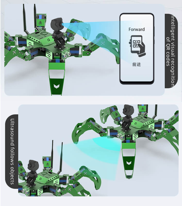 J1 bionic smart hexapod robot for Jetson Nano programming with AI function