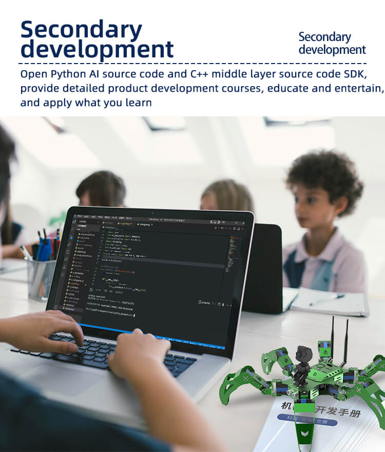 J1 bionic smart hexapod robot for Jetson Nano programming support secondary development