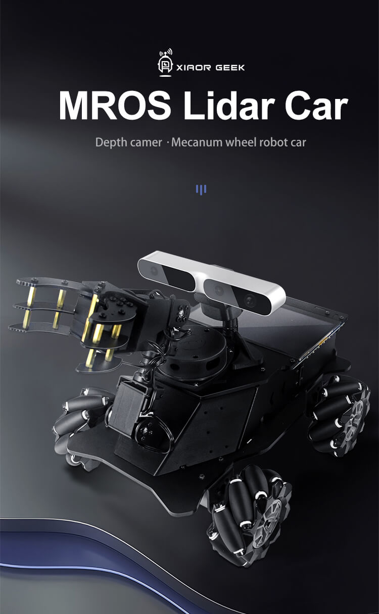 XiaoR GEEK MROS Lidar Depth Camera Mecanum Wheel AI Robot Car With Robotic Arm - XiaoR GEEK