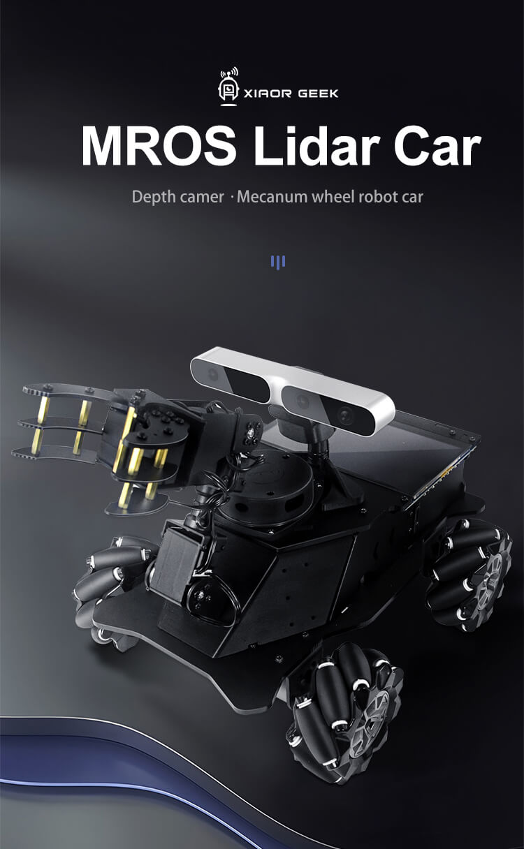 XiaoR GEEK ROS Lidar Depth Camera Mecanum Wheel Programmable AI Robot Car With Robotic Arm