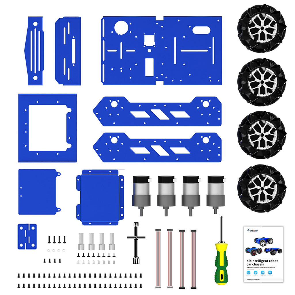 XiaoR GEEK Smart Robot Chassis Mecanum Ackerman 4 wheel Track differential Robotic Platform for Jetson Nano Raspberry pi 5 4B Arduino DIY Projects Teens Adults - XiaoR GEEK