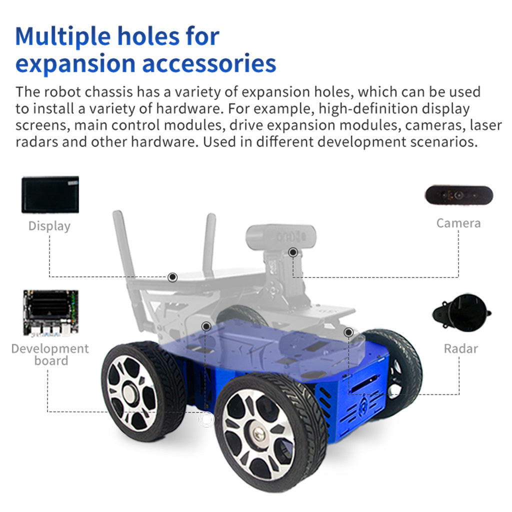 XiaoR GEEK Smart Robot Chassis Mecanum Ackerman 4 wheel Track differential Robotic Platform for Jetson Nano Raspberry pi 5 4B Arduino DIY Projects Teens Adults - XiaoR GEEK