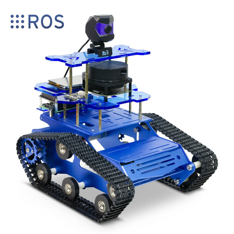 Raspberry Pi 4B4G ROS Laser Lidar Programmable Smart Robot tank car blue version