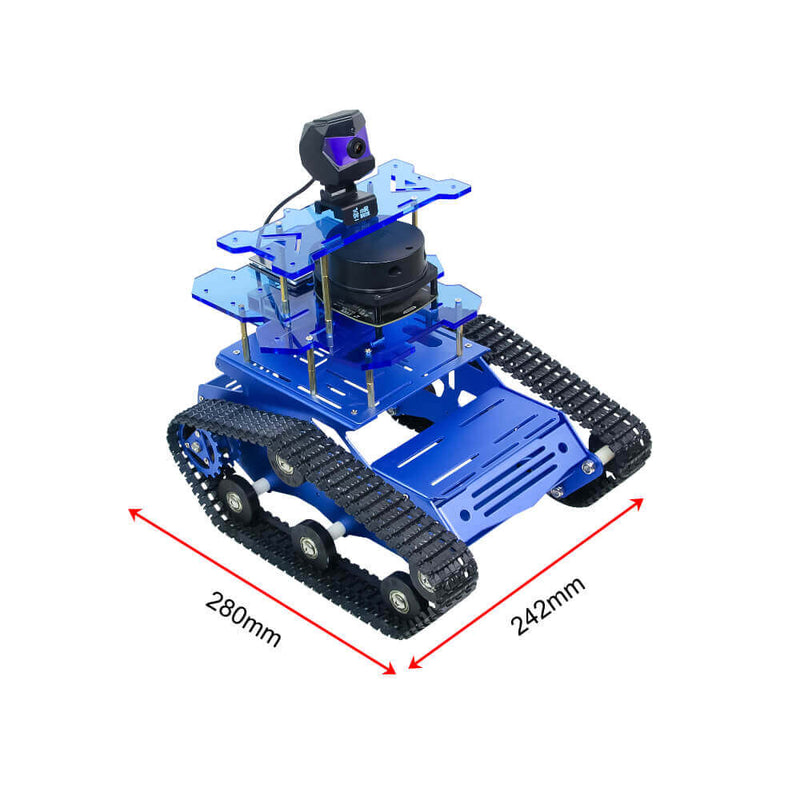 the size of Raspberry Pi 4B4G ROS Laser Lidar Programmable Smart Robot tank car 