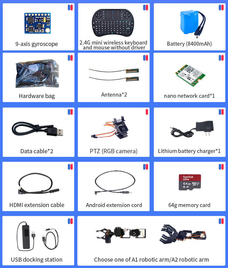 Shipping list of the Jetson Nano coding robot car