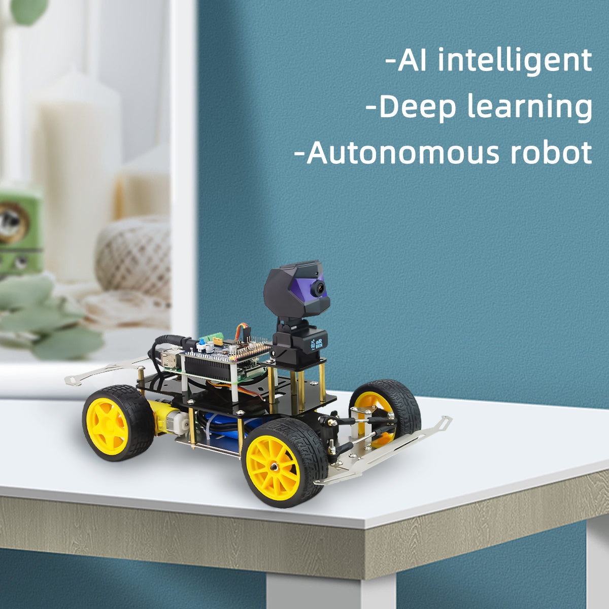 the self driving car is an AI intelligent、deep learning、autonomous robot