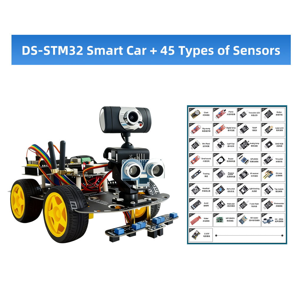 STM32 DS Robot Car Kit Smart Programmable Robot for Line Following Obstacle Avoidance | XiaoR GEEK