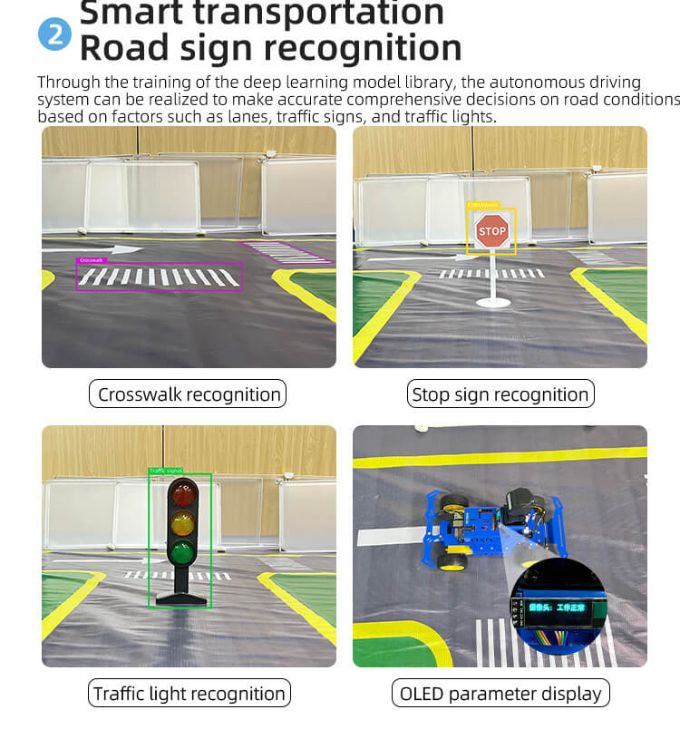XR-F3 self-driving programmable smart car with Raspberry Pi has smart transportation and road sign recognition etc AI functions