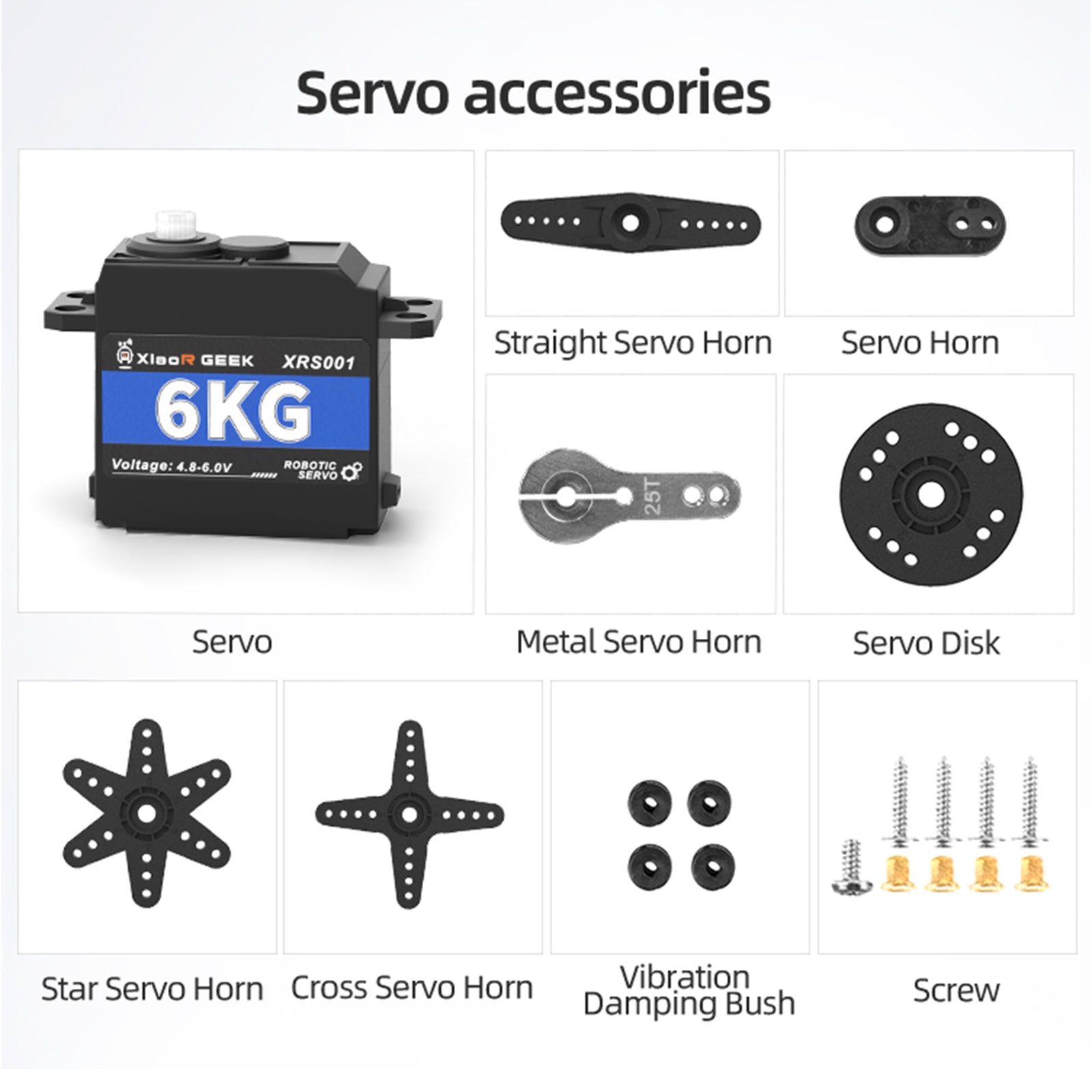 XiaoR Geek 6KG 15KG Digital Servo Motor High Torque Motor for RC Model DIY, Robotic DIY