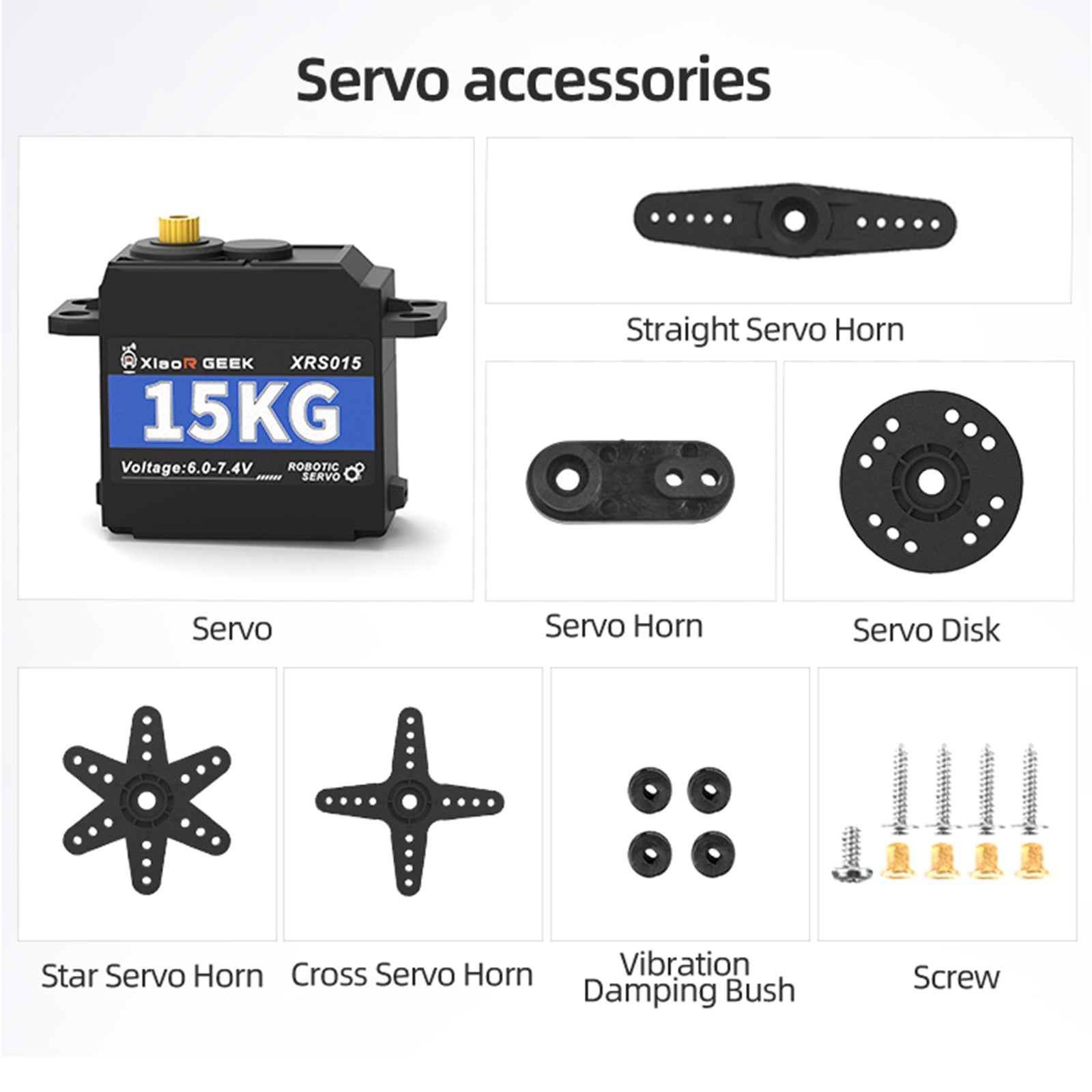 XiaoR Geek 6KG 15KG Digital Servo Motor High Torque Motor for RC Model DIY, Robotic DIY