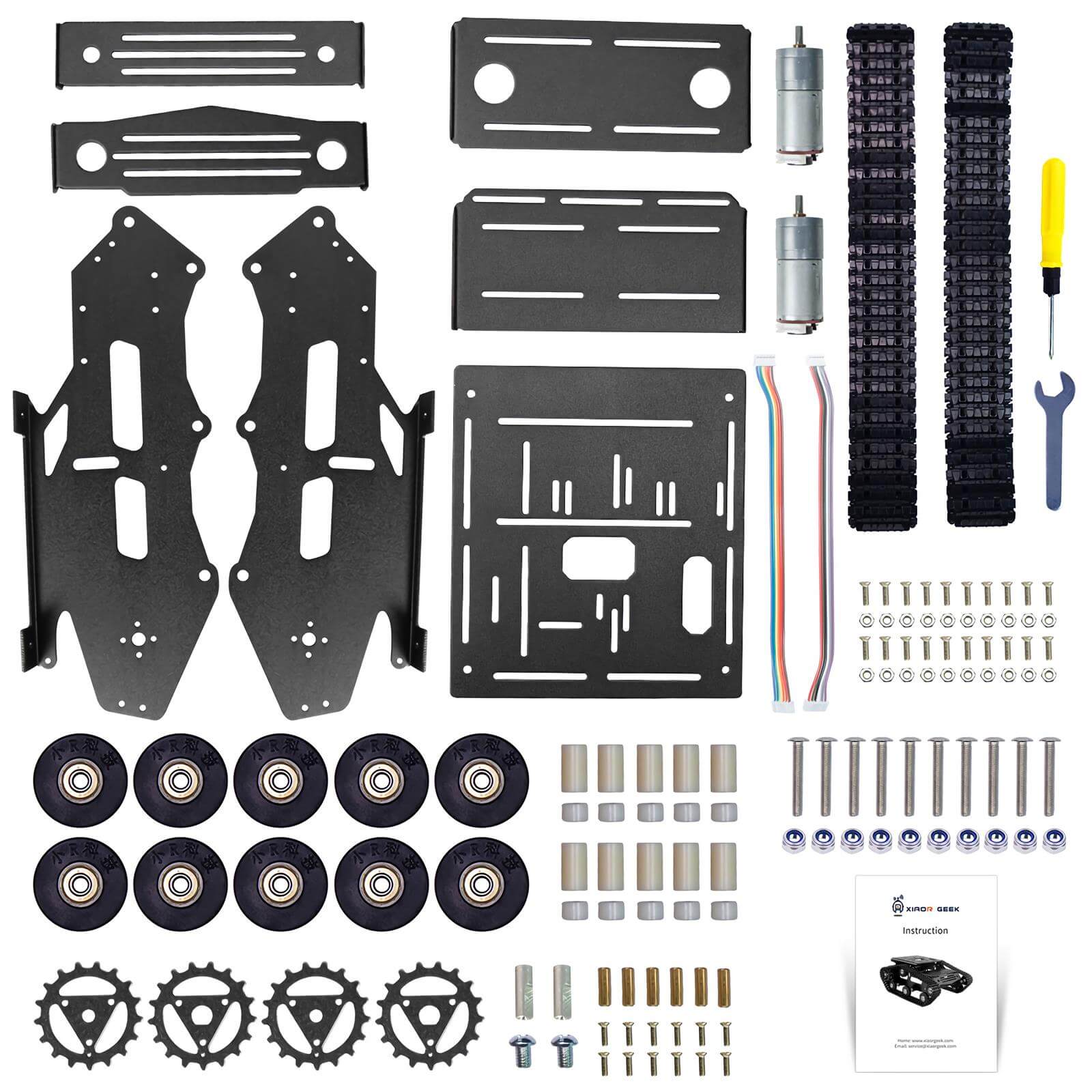 black TH robot tank chassis parts list