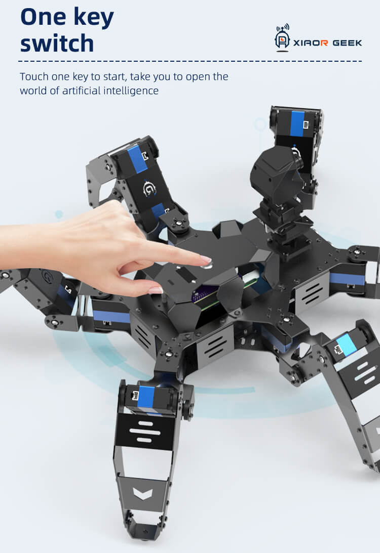 The raspberry pi bionic hexapod spider programmable robot can touch one key to start
