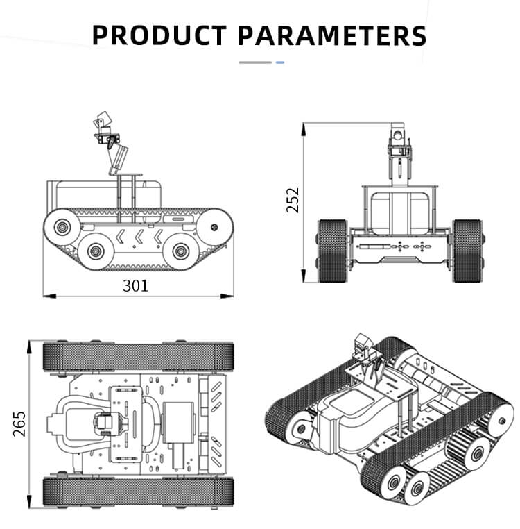 video wireless inspection robot car products parameters