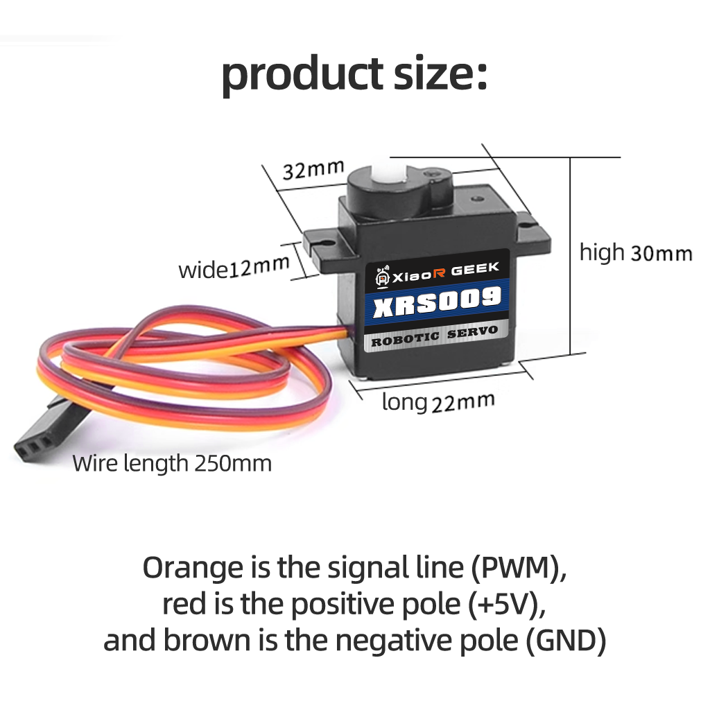 XiaoR Geek 9G servo gimbal smart car robot DIY anti-blocking and anti-sweeping gear belt protection small servo