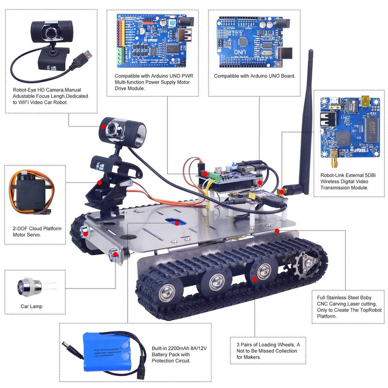 XR-GFS Smart programmable robot tank/car with Arduino UNO development kits