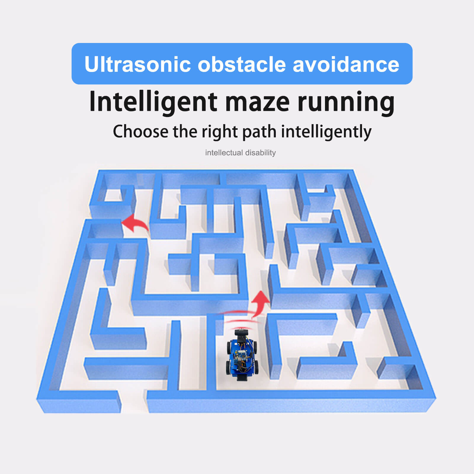 DS-X programmable robot car can obstacle avoidance by the ultrasonic