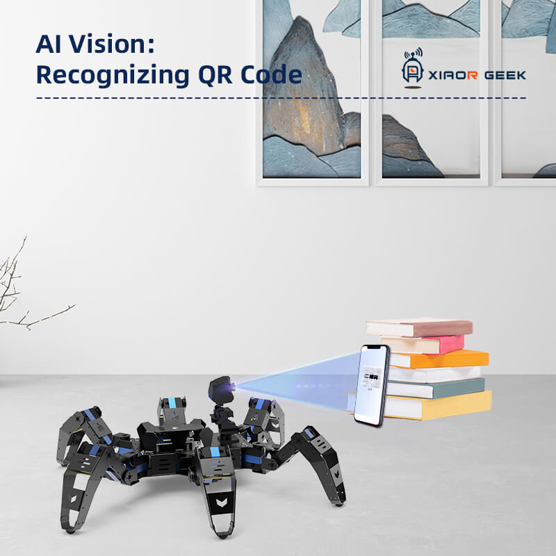 AI function recognizing QR Code Raspberry Pi bionic hexapod smart robot