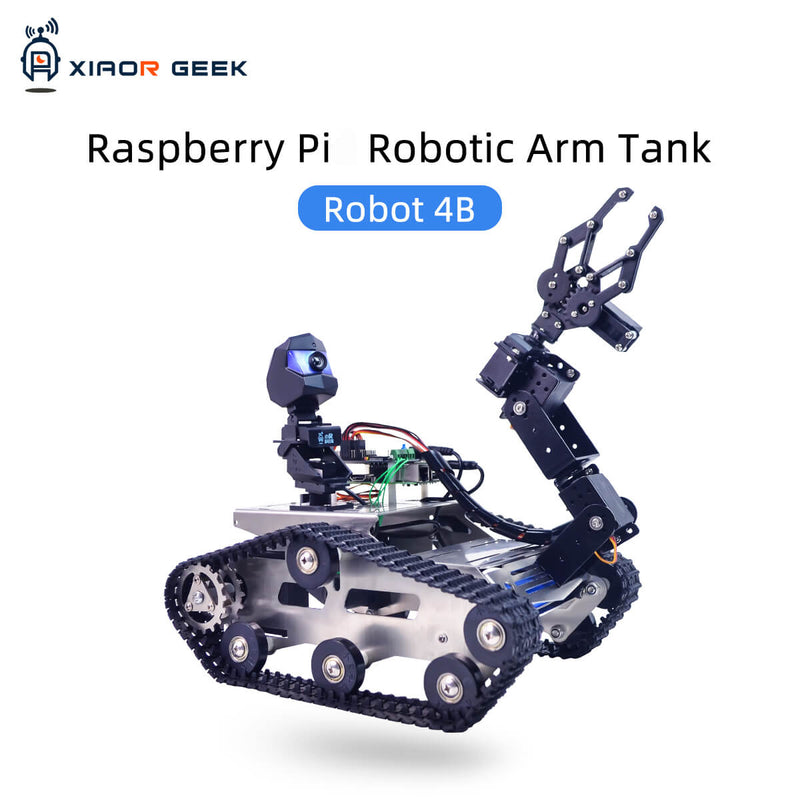 Raspberry Pi TH smart tank robot car with robotic arm