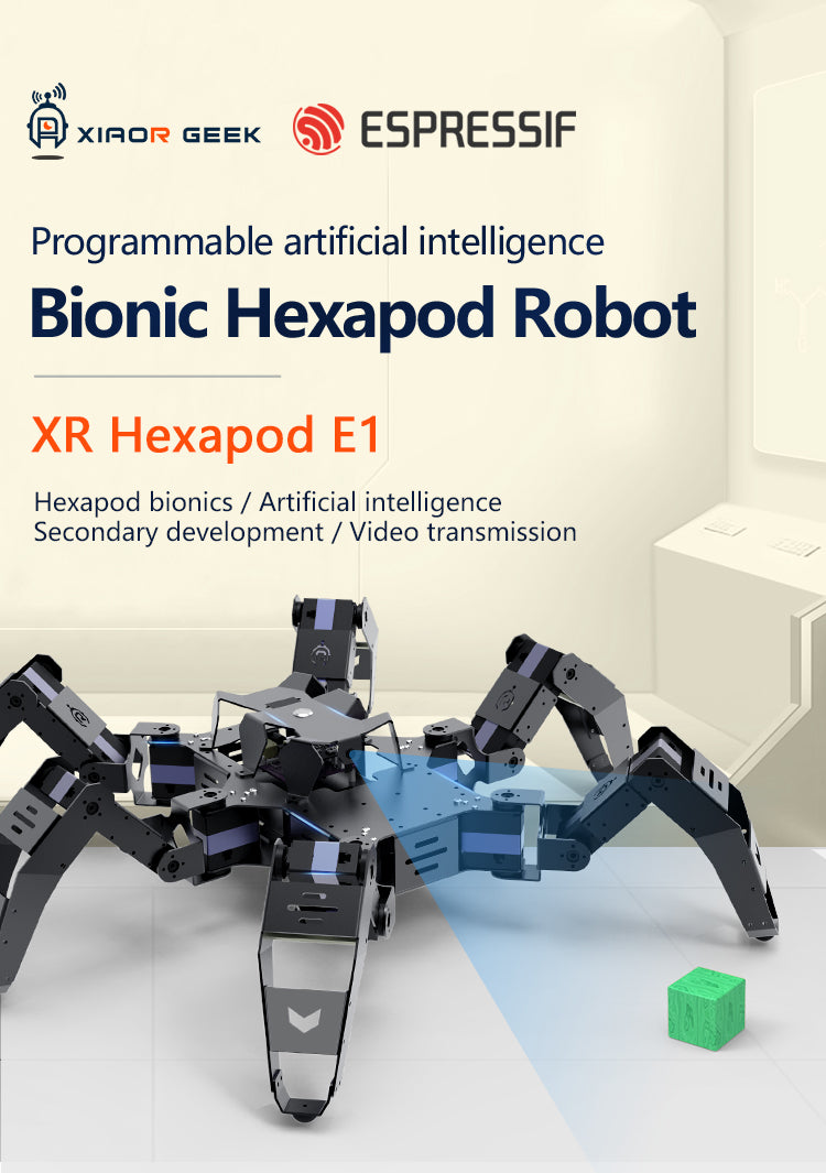 Overviwe the programmable artificial intelligence Hexapod bionic smart robot with ESP 32