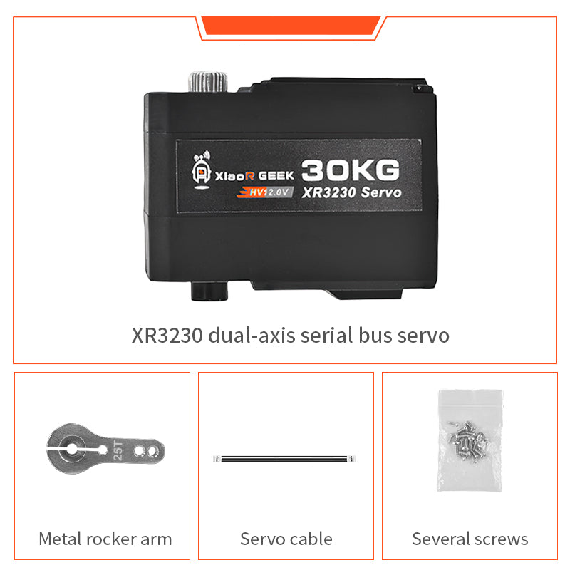 30kg XR3230 Dual-Axis Serial Bus Servo - High Torque Metal Gear Servo for Robots | XiaoR GEEK