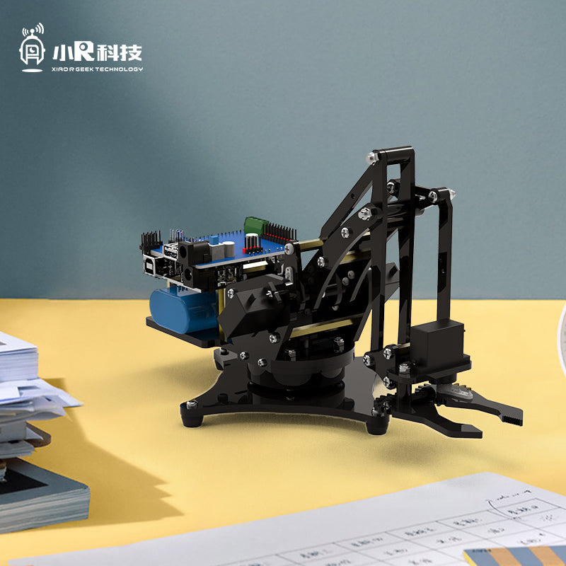 Kit de brazo de robot inteligente XR MINI, kits de ciencia 2 en 1 con 4 DOF para codificar coche