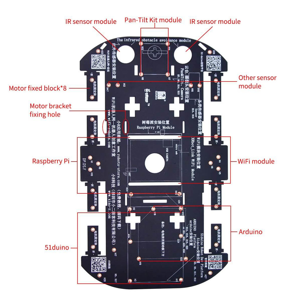DIY 4WD Robot Car Chassis Kits compatible Arduino/Raspberry pi/ STM32