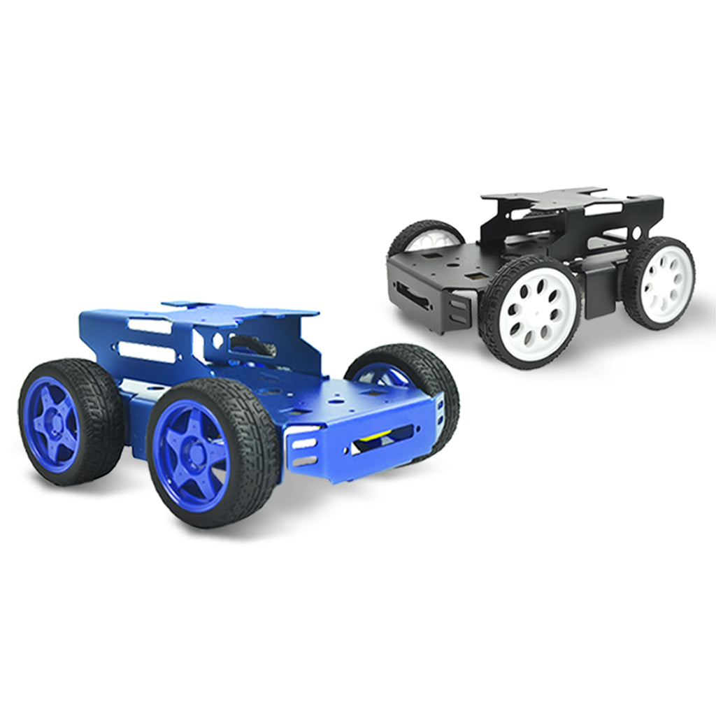Mini Project Car Frame Kit 4WD Electric Car Chassis Double-Decker Wheeled Kit Aluminum Alloy for